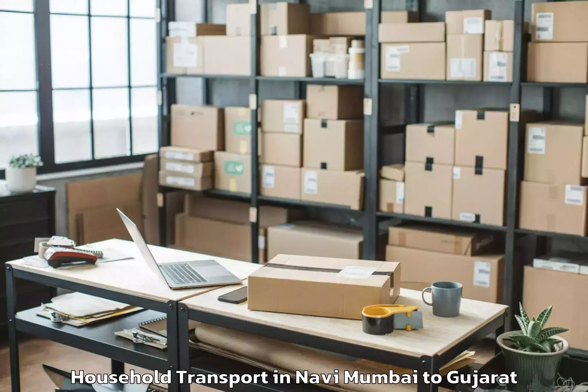 Navi Mumbai to Mahudha Household Transport